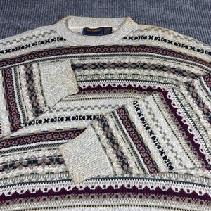 Vintage Gulf Traders Sweater Mens XL Classic Fair Isle Knit Cotton‎ Made in USA